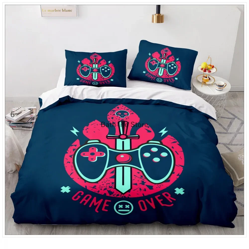 Mode Spiel Controller Bettwäsche Set Königin Größe Bettbezug Set Kreative Schwarz Tröster Bett Abdeckung Set 2/3 stücke Hause textil 3D – Detail 14