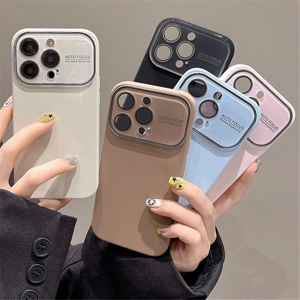 

Original Liquid Silicone Case for iPhone 14 15 11 12 13 Pro Max Shockproof Microfiber Lining Cover with Camera Lens Protector