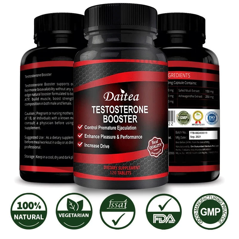 Daitea Testosteron Booster für MännerTestosteron Ergänzungen für Gesundheit, Energie & Ausdauer