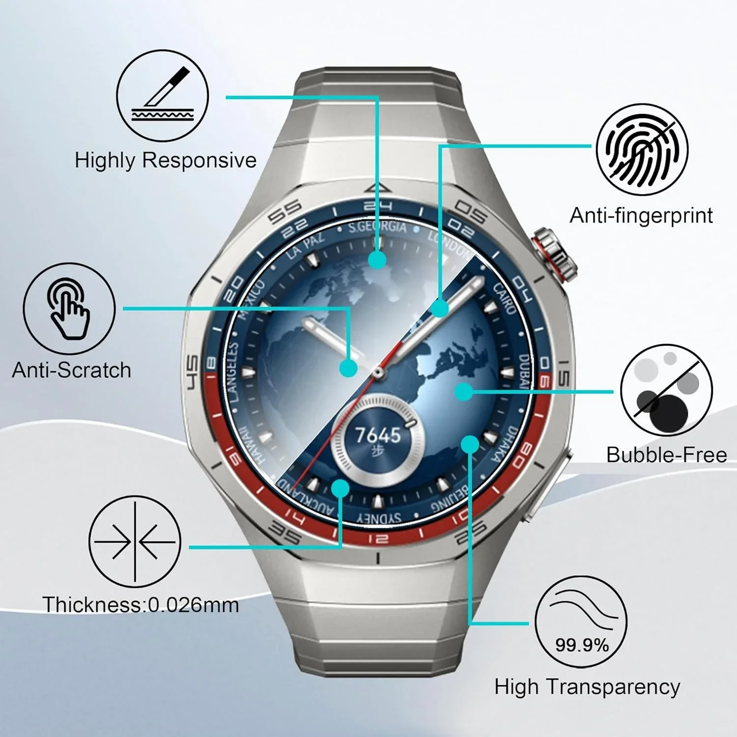 Screen Protectors For Huawei Watch GT 5 41mm GT5 Pro 46mm 42mm Tempered Glass HD SmartWatch Protective Films for Huawei GT5 46mm