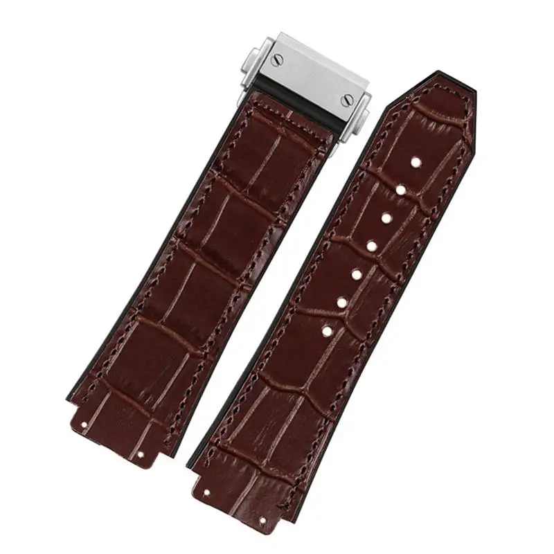 SCHIK For Hublot Watch Strap 26*19mm,Suitable For BIG BANG Watch Band Replacement Parts,Stainless Steel Buckle Men's New