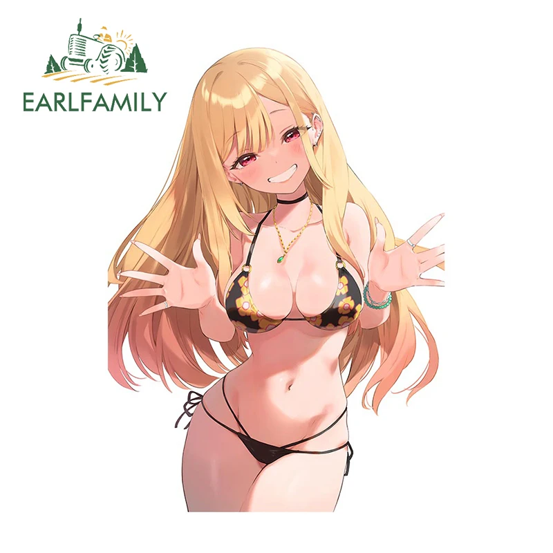

EARLFAMILY 13cm x 9.3cm for My Dress-Up Darling Kitagawa Marin Car Stickers Waterproof Sunscreen Decals Scratch-Proof Decor
