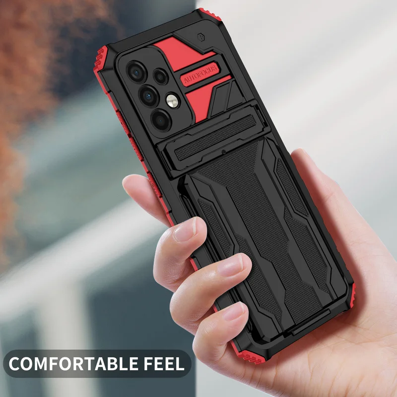 Durable Card Slot Armor Case with Anti-Shock Back Cover