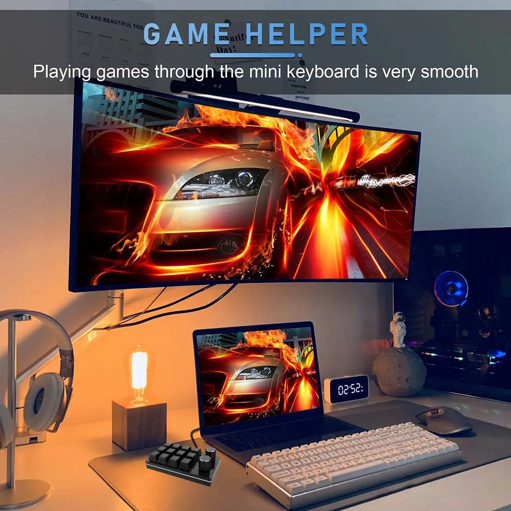 Bluetooth Wireless/USB 12 Key 2 Knob Mechanical Keyboard Gaming Keyboard Shortcut Programmable Keypad Keys Custom Macro 3-9 Key - 4