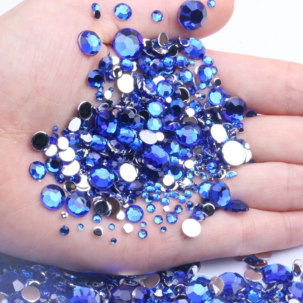 

10mm 250pcs Acrylic Rhinestones Flatback Facets Round Glue On Stones DIY Craft Backpack Garment Accessories