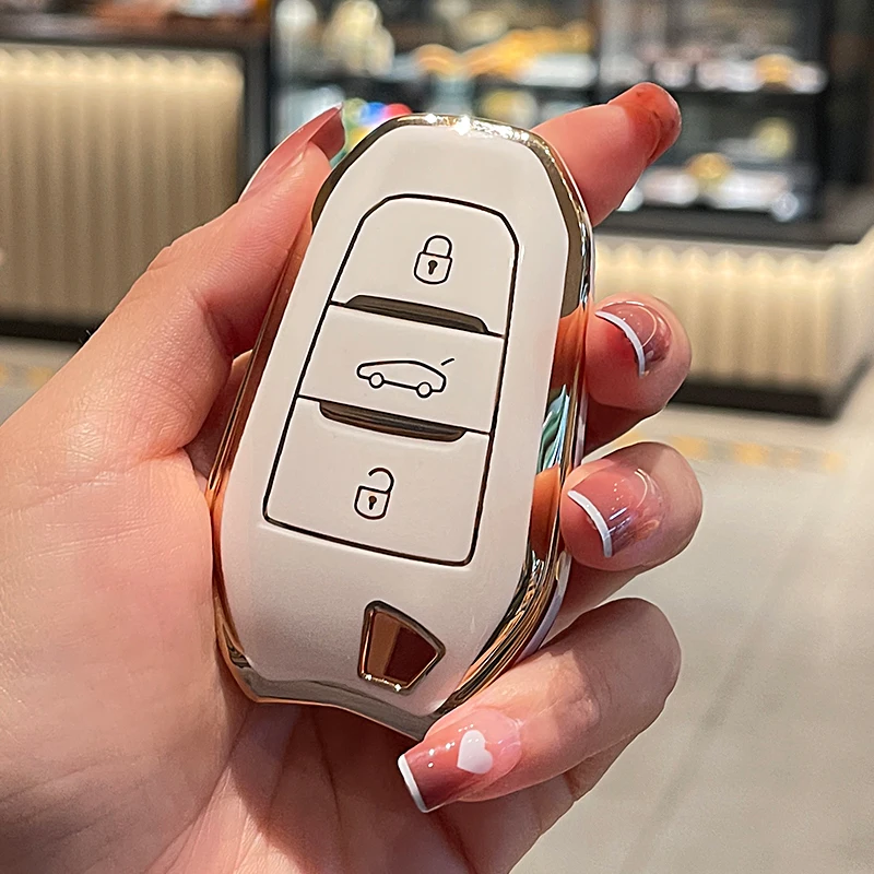 Remote Key Fob TPU Car Key Case Cover for Peugeot 208 308 408 508 2008