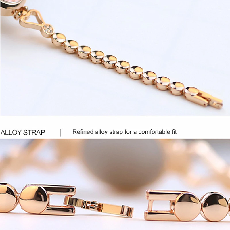 Women Bracelet Watch Exquisite Silver Rose Gold Ladies Luxury Wristwatches Rhinestone Simple Fashion Female Quartz Relogio Clock 6