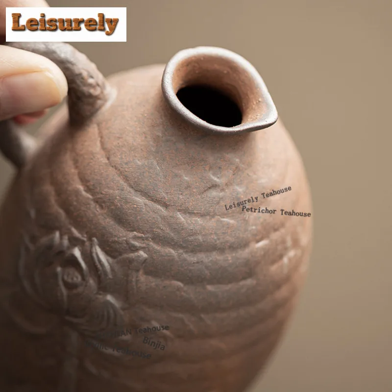 Ancient Style Old Rock Clay Vase Aesthetic Cachepot Terrarium Plant Pot Household Flowerpot Tea Ceremony Accessories Ornaments