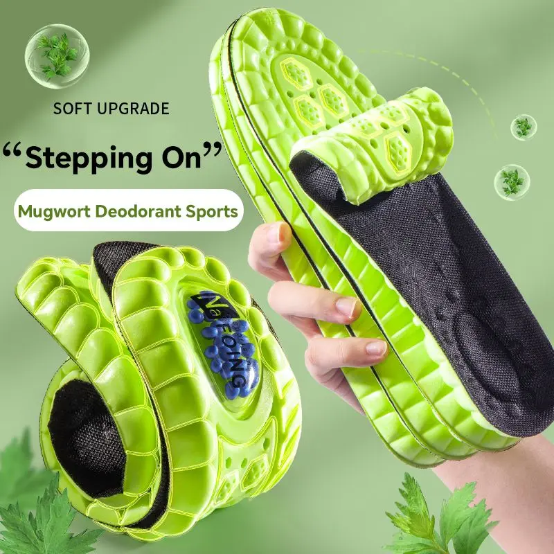 Sport Insoles Sport Orthopedic Insoles Sports Insoles Orthopedic Insoles Shoe Insoles 1Pair 4D Cloud Sport Insoles for Shoes PU Air Cushion Sole Soft Shock Absorption Deodorant Breathable Running Orthopedic Insoles
