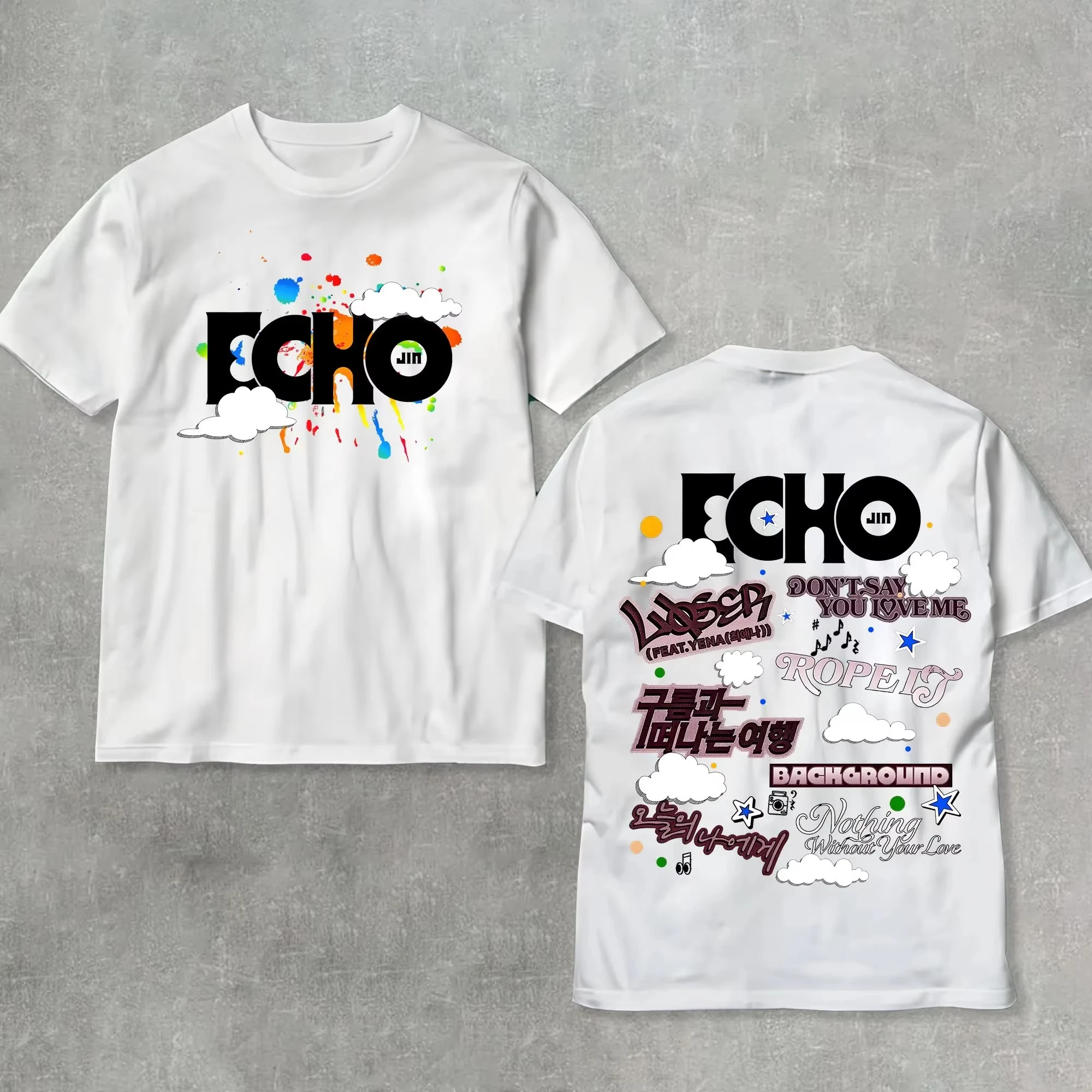 2025 Echo Jin Tracklist Shirt Summer Cotton Men T-shirts NEW