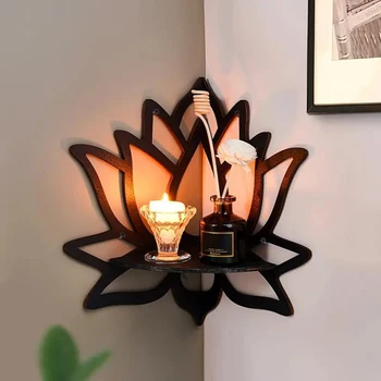 🪷 Serenity Lotus Corner Shelf – Aromatherapy & Candle Display for Peaceful Spaces 1