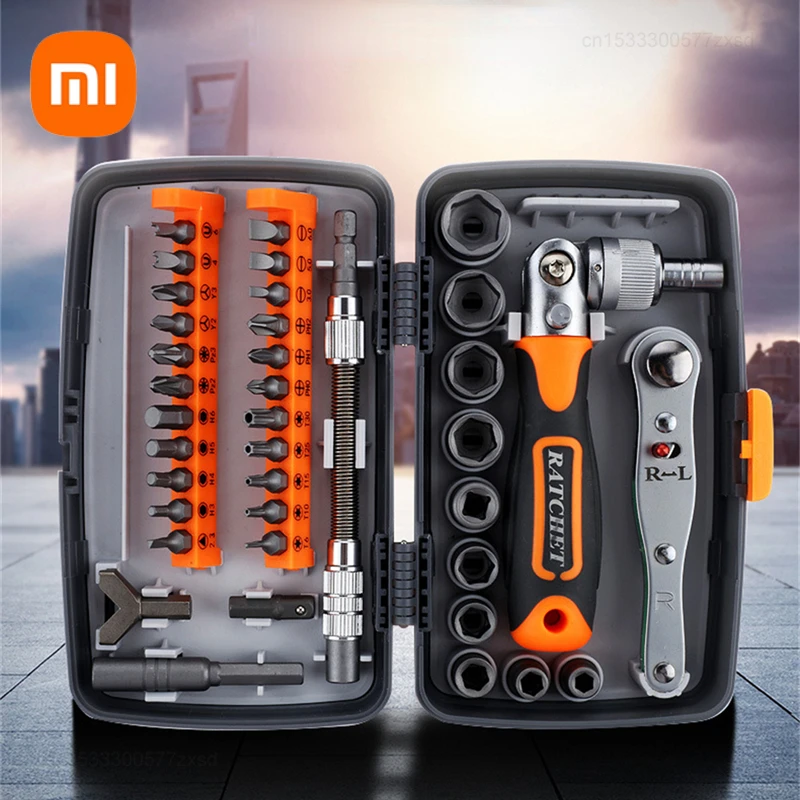 XiaomiRatchetScrewdriver103865In1SetPrecisionScrewBitsUniversalSpannerRotation