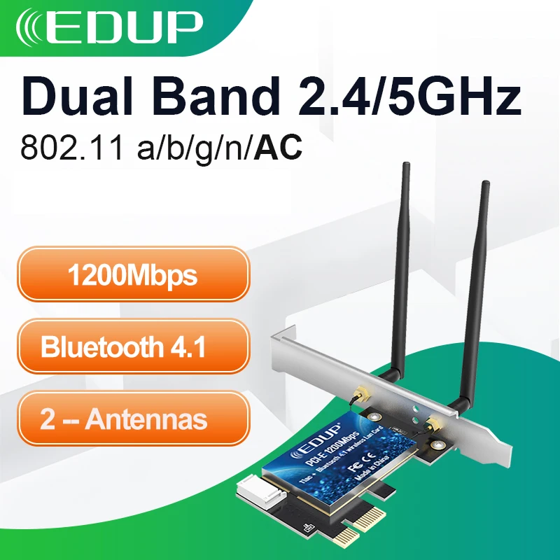 Components & Replacement Parts PCIE WIFI Adapter,2.4G/5G 300Mbps Dual