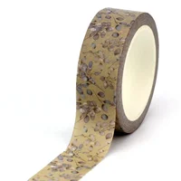 1X 10M Decor Vintage Leaves on Kraft Background Washi Tape for Diary Gift Wrapping Adhesive Masking Tape Cute Journal Stationery 1