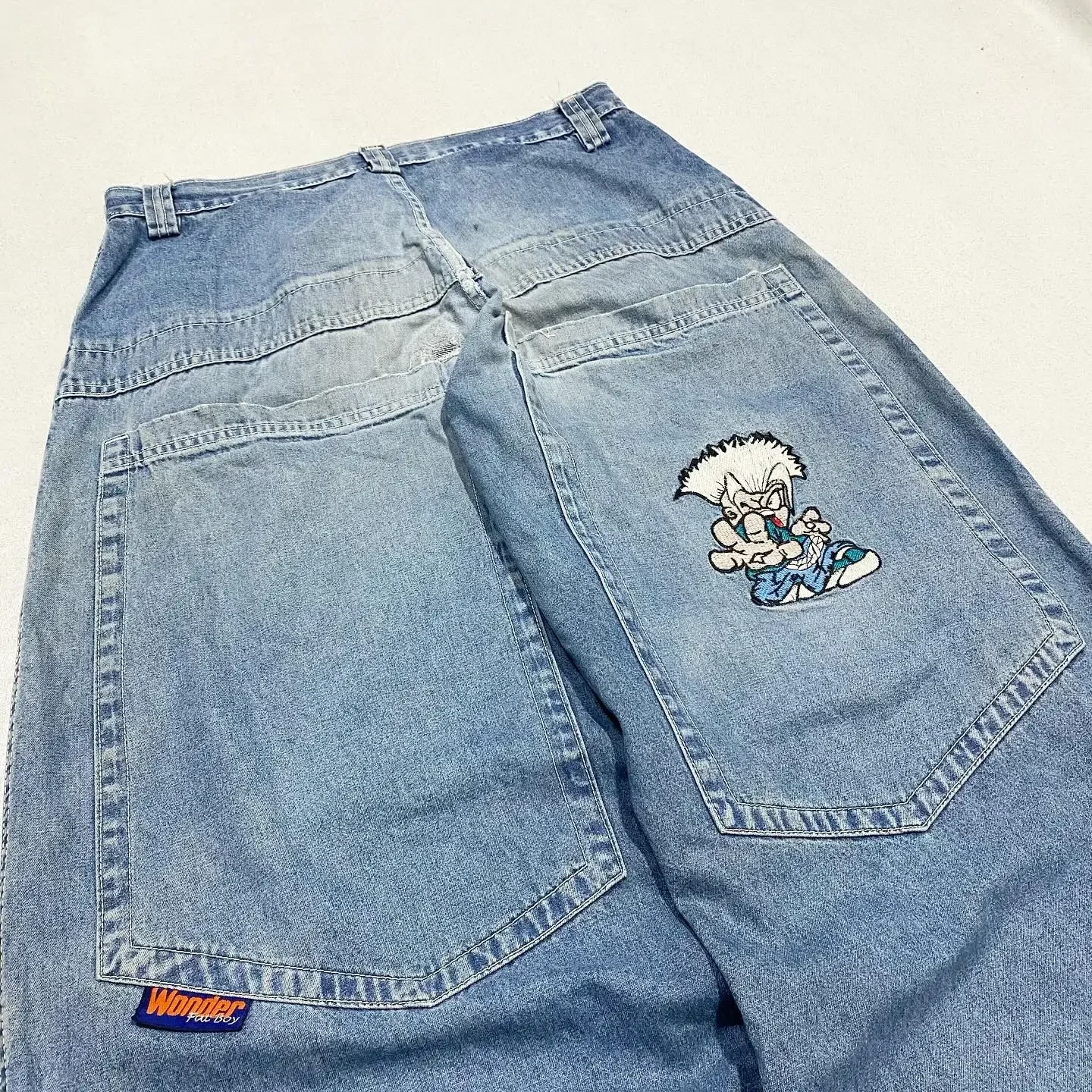 Street Popular Vintage Washed Straight Jeans Men New Harajuku Casual Hip Hop Mopping Wide Leg Pants Unisex Loose Denim Trousers 6