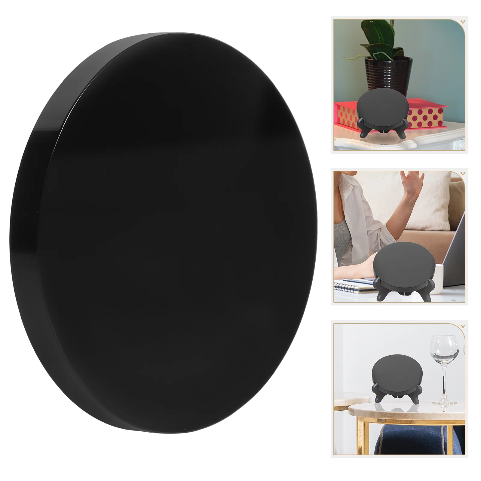 

Ornaments Obsidian Circle Mirror Office Desk Supplies Centerpiece Table Decorations