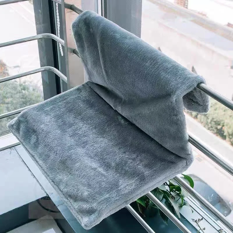 Warm Cat Hammock Bed with Durable Metal Frame and Soft Plush Cover