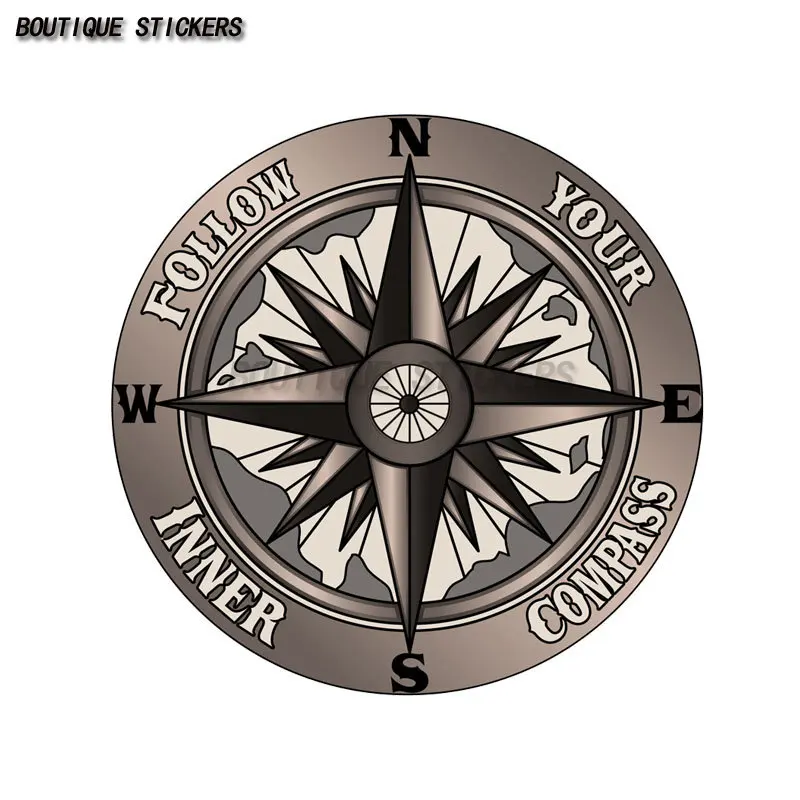 

Funny Follow Your Internal Compass Car Stickers Car Motorcycle Accessories Advanced Waterproof PVC Stickers Cover Scratches