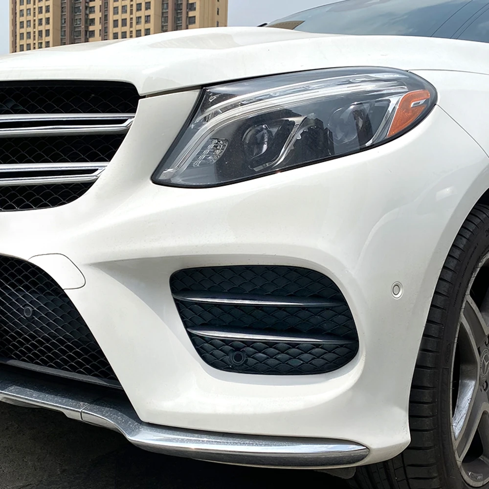 메르세데스 벤츠 GLE W166 GLS X166 GLE 쿠페 C292 2016-2019 AMG 프론트 범퍼 안개등 램프 커버, 공기 흡입 벤트 프레임 그릴