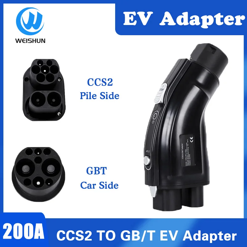 

CCS2 to GB/T EV Converter Adapter DC 200A CCS Combo 2 to GBT Electric Vehicle Charging Adaptor 1000V 200KW