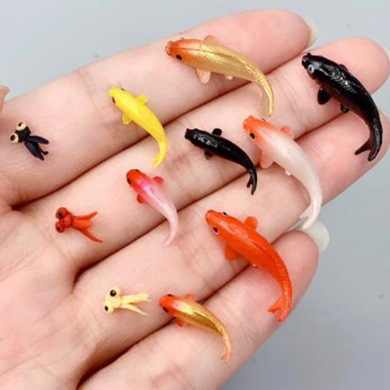 5pcs Dollhouse Miniature Model Fish Carp Simulation Animals For Kids Toys DIY Decorative Goldfish Figurines Home Decor 4
