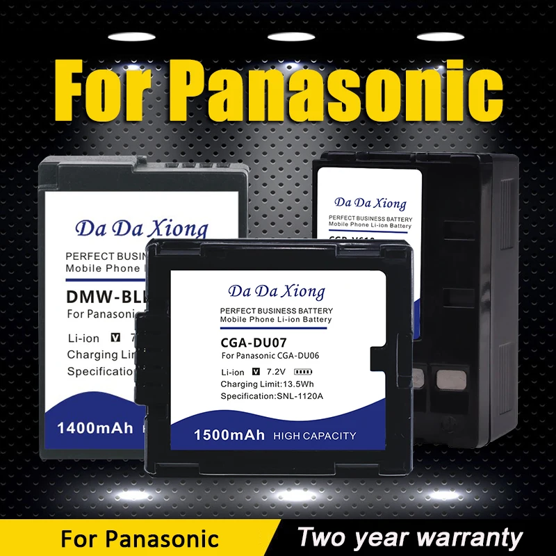 Cga-S002 Cga-Du07 Batteria Per Panasonic Lumix Dmc Dc-Gh5 Fz30 Nv-Rx14 Fz2 Fz3 Dmc-Lc5 Vw-Vbd070 Cga-D54 Dc-S5 Bld10E Ag-Ac8Pj