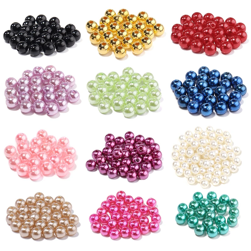 Tanie 1000 sztuk 3-10mm okrągłe korale imitujące perły wykonane z ABS sklep