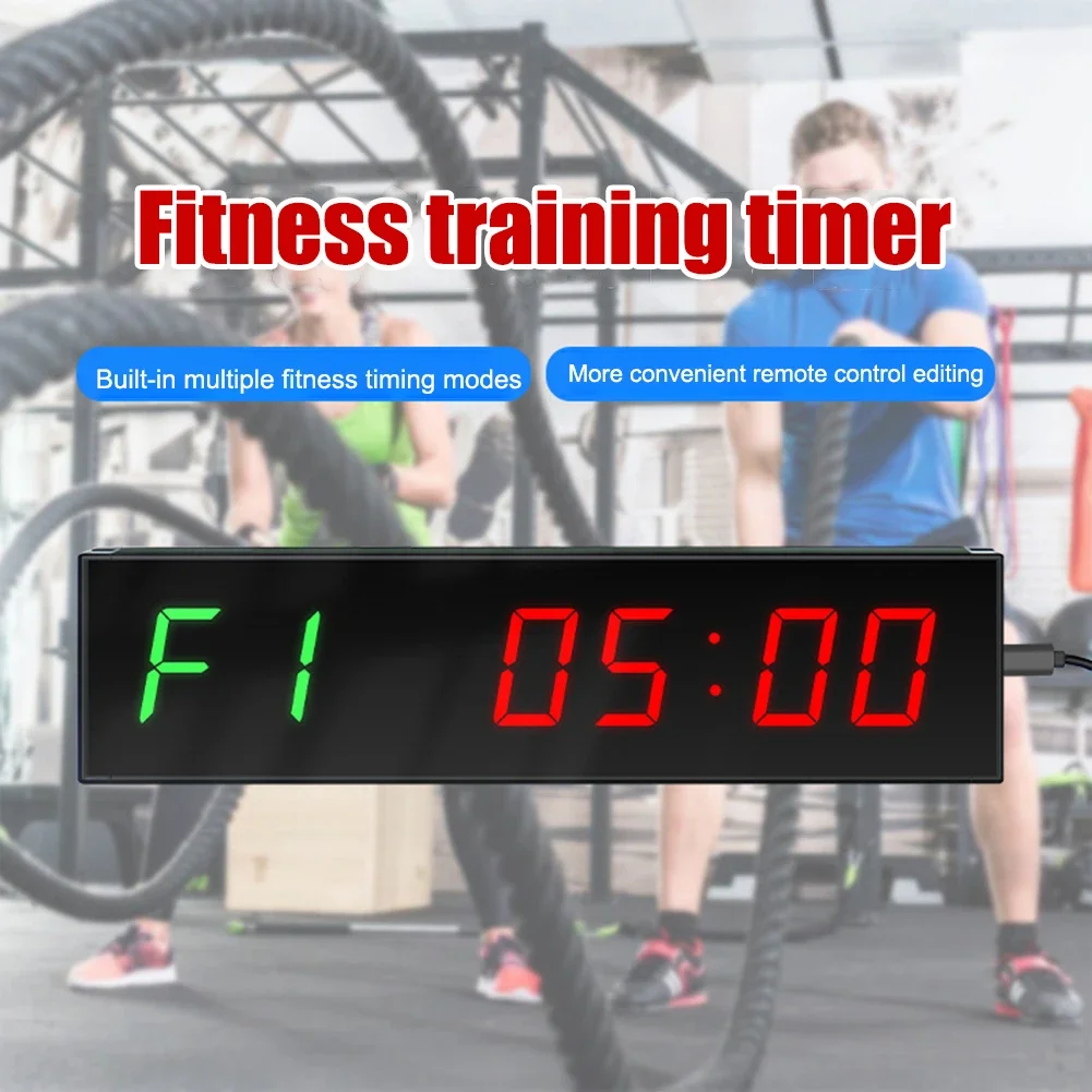 

Stopwatch Home Gym Mounted Remote Timer Digital Wall Kitchen With Interval For Clock Fitness Countdown
