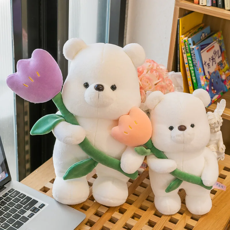 여자 친구용 튤립 곰 봉제 인형, 발렌타인 데이 선물, 신제품