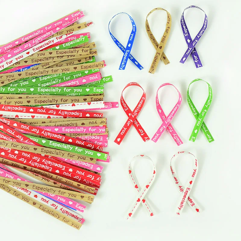 

100pcs/set Baking Dessert Sealing Tie Multicolor Kraft Paper Metal Wire Suitable For Wedding Party Biscuit Candy Bag Accessories