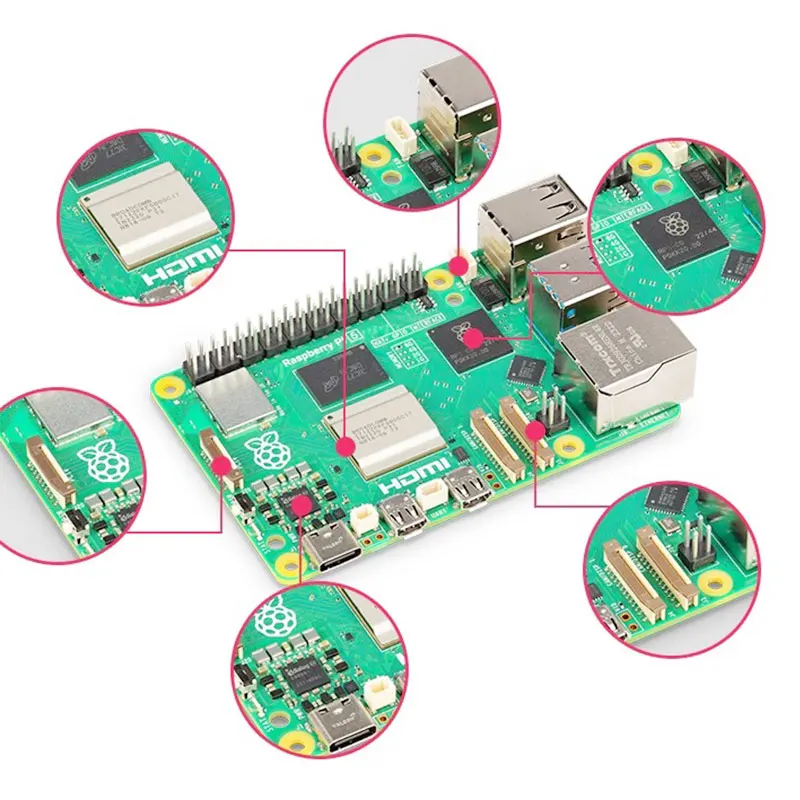 Offizielles Original Himbeer Pi 5 4GB 8GB RAM Development Board Gehäuse Lüfter Kühler optional