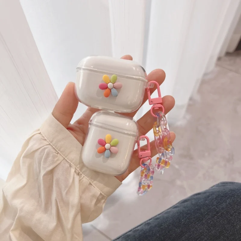 Per Jbl T220 / T225 / C260 / Tune Flex Case Flower Wristband Cover Custodia In Silicone Trasparente Per Auricolari Per Jbl Tune 220 Cover