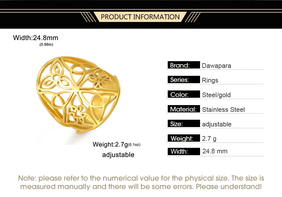 Dawapara Triquetra Trinity Knot Verstellbarer Ring Endless Infinite Knot Geometrischer Ausschnitt Celtics Ring Edelstahl Ehering – Detail 2