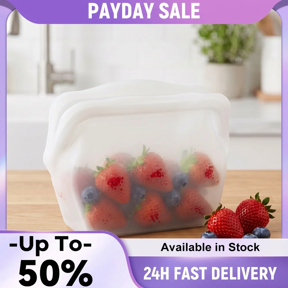 Durable Leak-Proof Silicone Food Storage Bags for Refrigeration and Preservation
