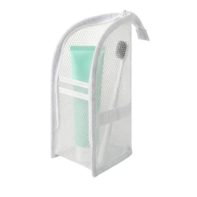Breathable Mesh Travel Toiletry Bag with Vertical Storage Pockets