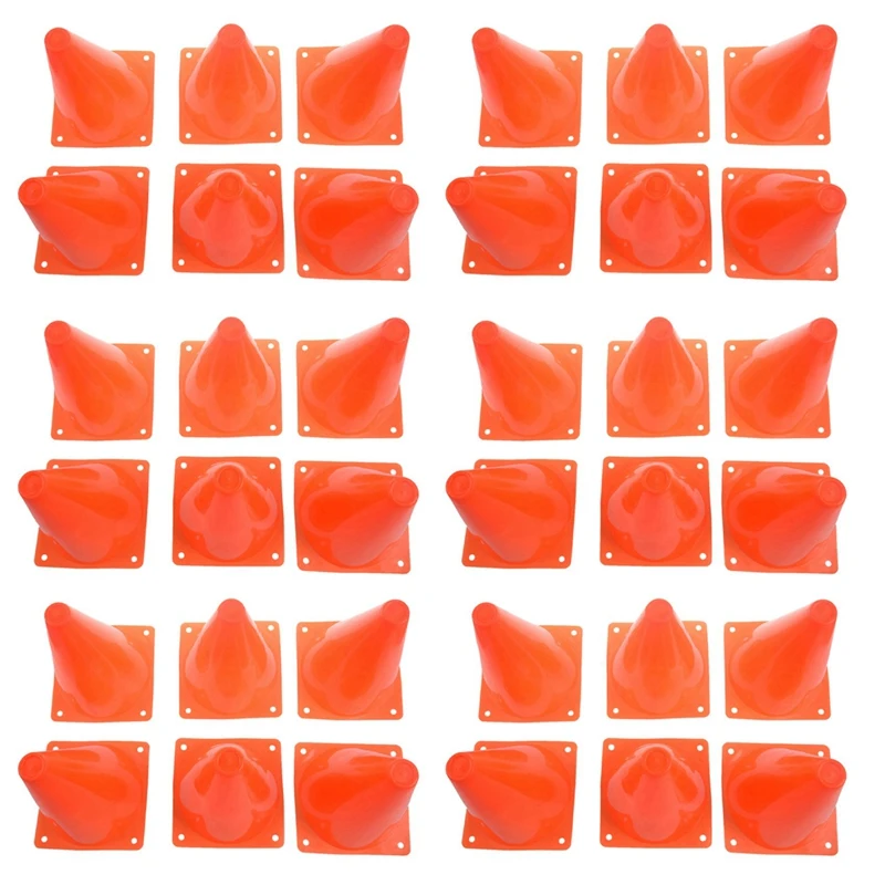 

7-Inch Plastic Traffic Cones (36-Pack) Multi-Purpose Cone Physical Education Sports Training Gear Soccer Training
