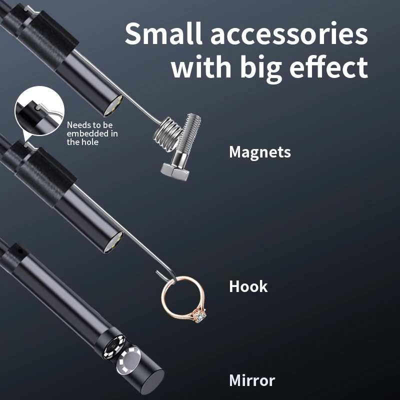 New USB Endoscope for OTG Android Phone 8mm Borescope Inspection Snake Camera IP67 Waterproof with 6 LED Lights For Type C 3