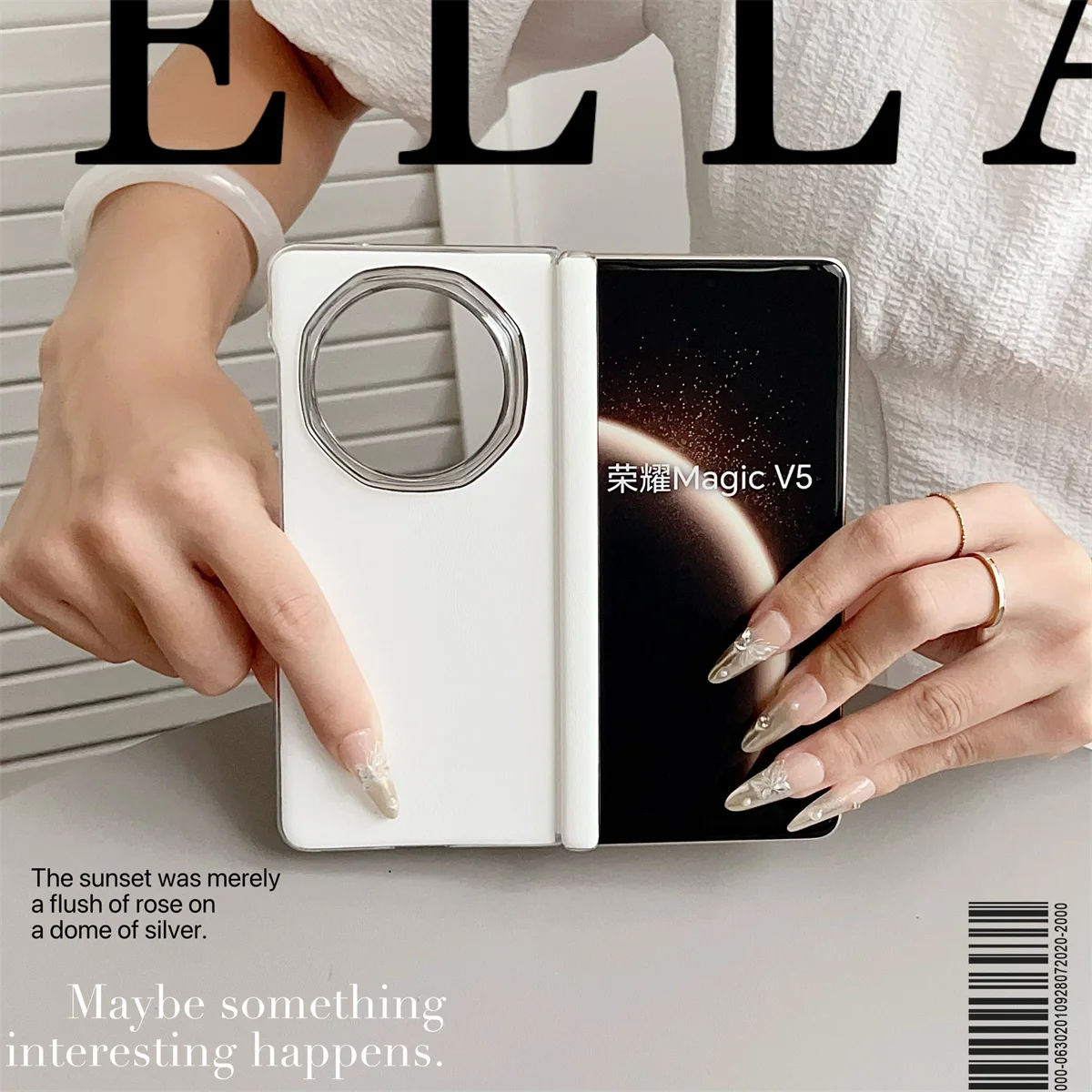 Clear Bumper Case with PU Leather Hinge Protection Cover
