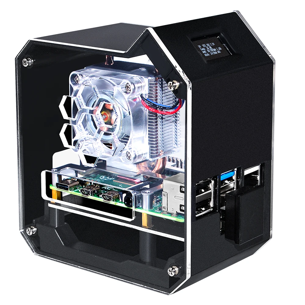   4B  ̴ Ÿ NAS ŰƮ, ִ 2TB M.2 SATA SSD ,   л, OLED ũ ÷