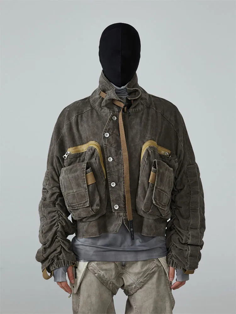 

Niche Designer Style High Quality Distressed Dirty Wash Jacket Spring and Autumn