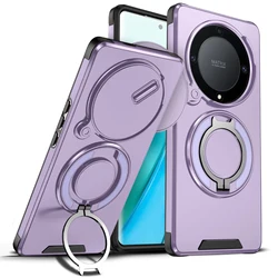 Large Shockproof Camera Case with Slide Lens and Magnetic Ring Holder for Honor Magic7 Lite (PURPLE)