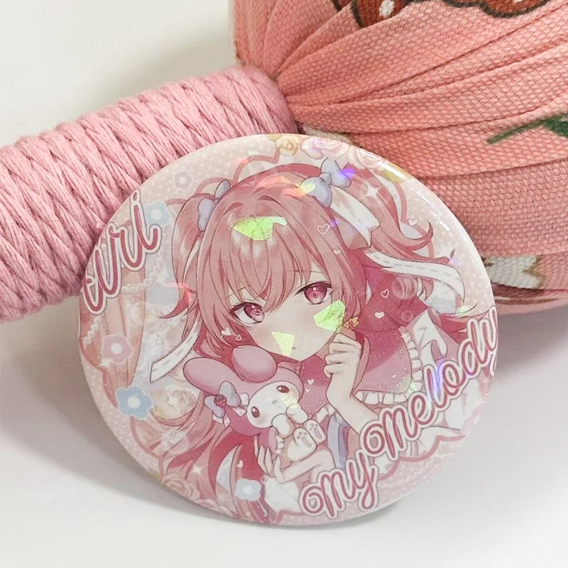 Kawaii Tamagotchi-Inspired Accessories: Cute Round Brooch, Badge, Magnet, Keychain, and Mirror Gifts