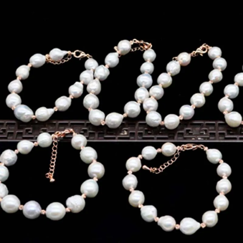 

Fine luster 10-11mm Simi Round Baroque kasumi genuine pearl bracelet labster clasp