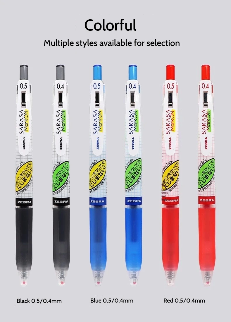 Zebra Sarasa Mark On Gel-Kugelschreiber JJ77, Anti-Blotting, schnell trocknend, Textmarker, beständig gegen Müdigkeit, Prüfungen, Notizen, Effizienzwerkzeuge – Detail 1