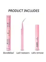 Lash Bond and Seal 10ml Individual Lashes Glue and Seal Super Strong Hold Lash Extension and Lash Glue Remover 5ml Tweezers Kit 2