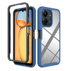 Enhanced Dual Layer Shockproof Sky Case - TPU/PC Protective Phone Cover for Redmi 12C (Dark Blue)