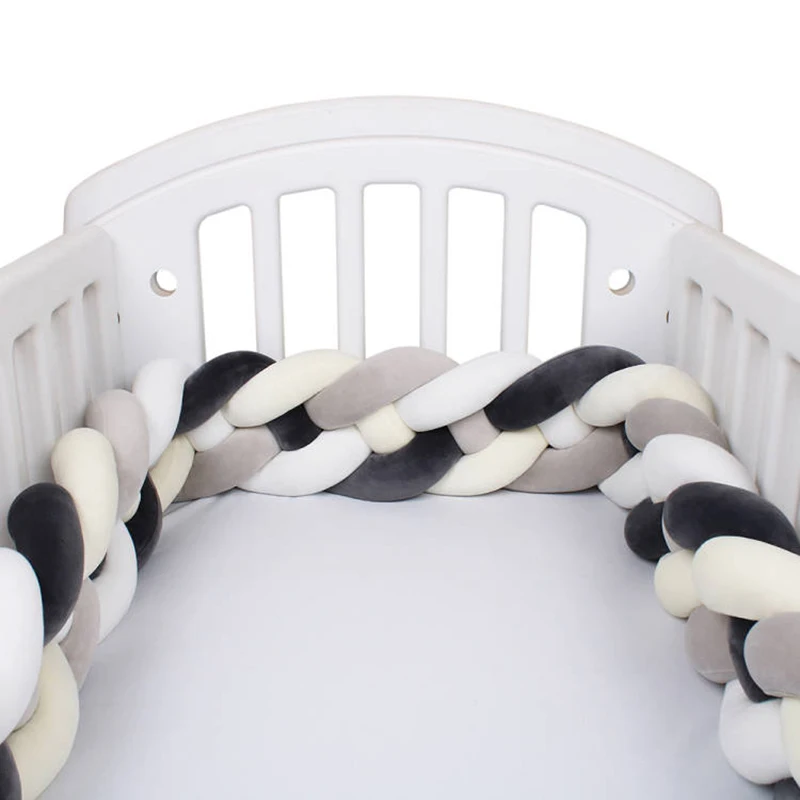 Widen Braided Crib Bumper Boy Girl Bumpers For Baby Bed Organizer Cot Protector Newborn Bed Accessories Room Decor Gift crib bumper