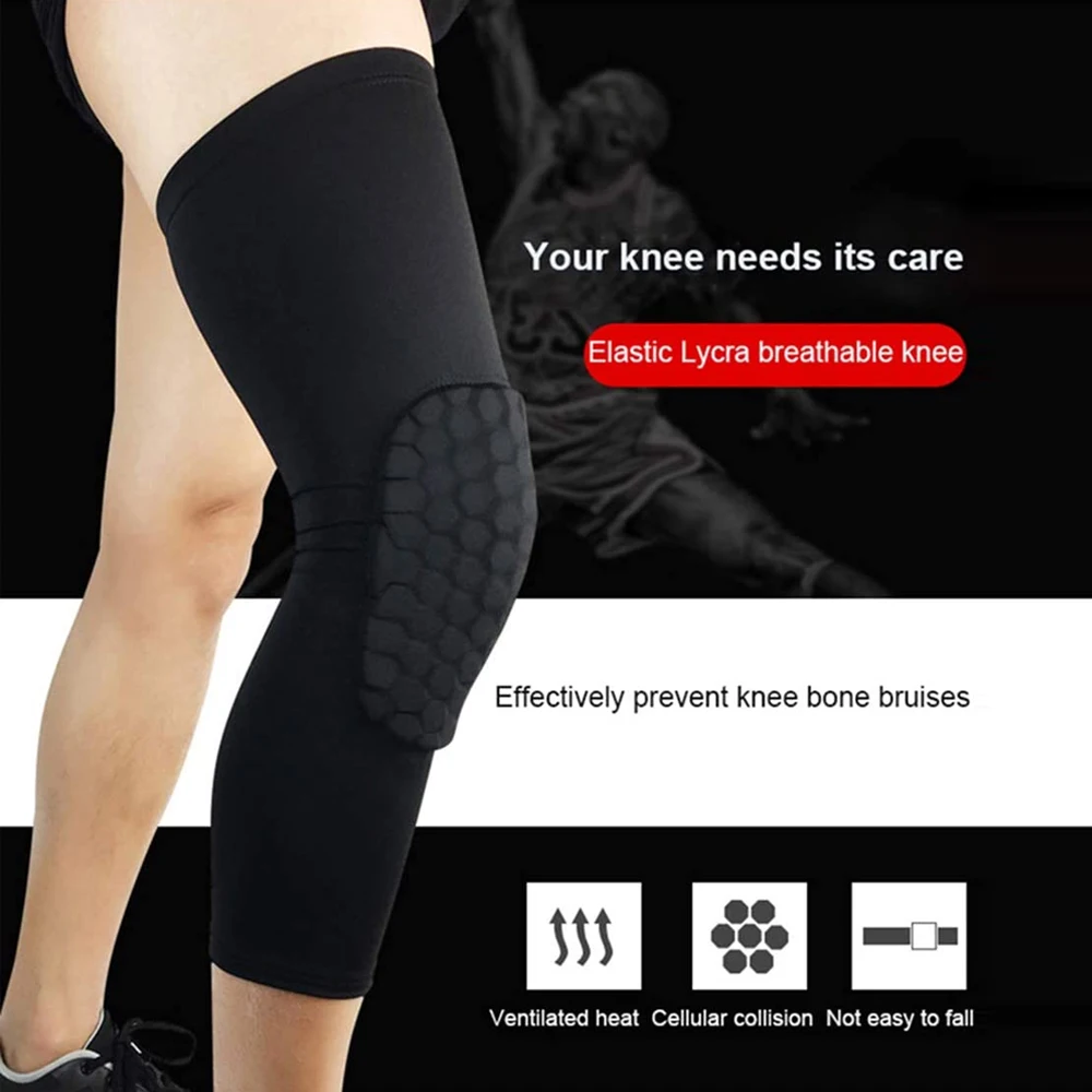 Kids/Youth Sports Honeycomb Compression Knee Pads Guards Protective Gear for Basketball Football Volleyball Cycling Sports Protective Gear
