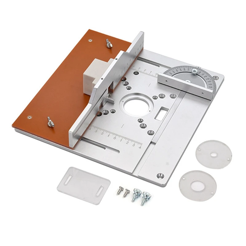 

Aluminium Router Table Insert Plate Electric Wood Milling Flip Board With Miter Gauge Guide Set Table Saw Workbench