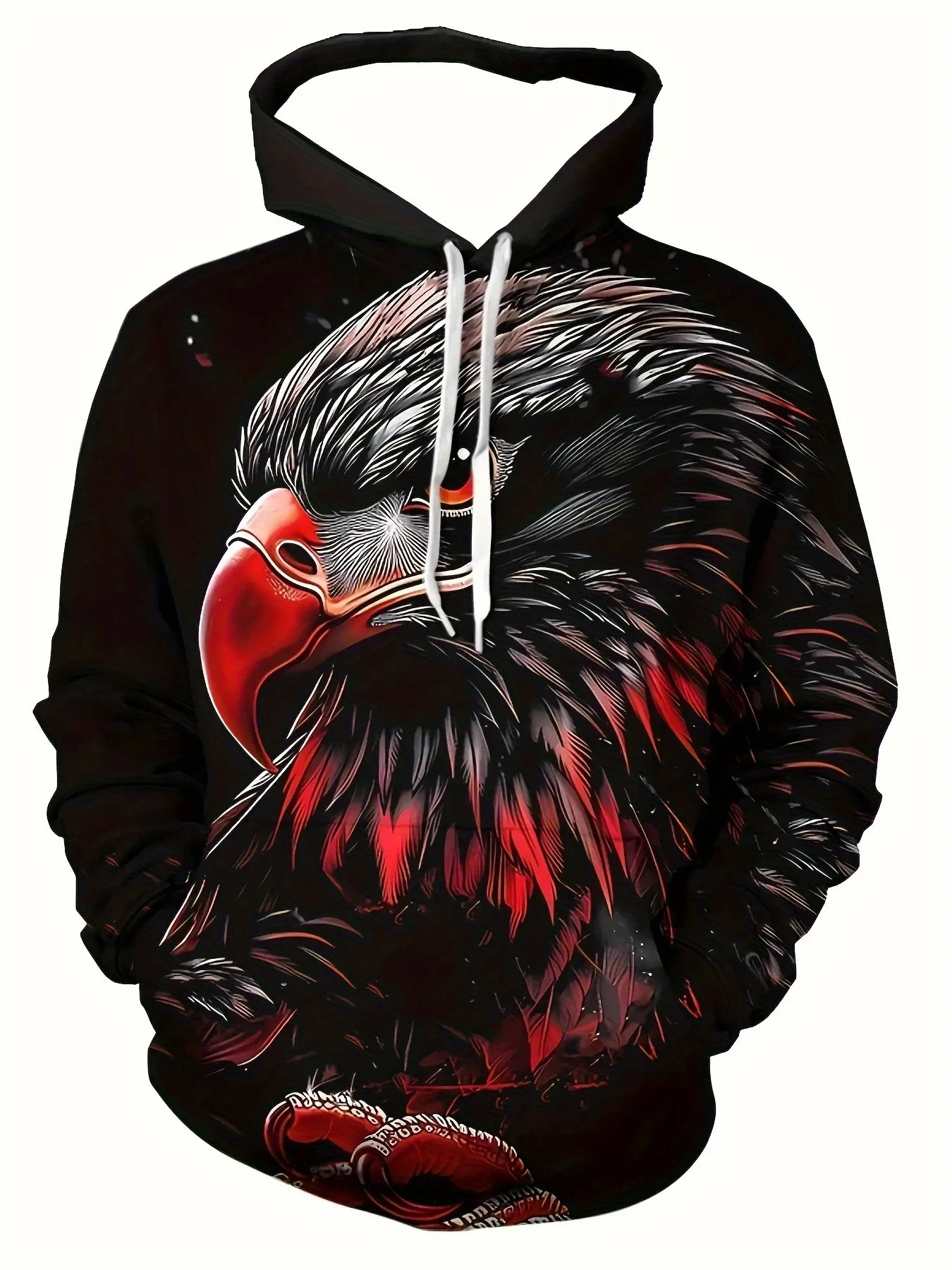 2025 موضة كول النسر الرجال هوديي ثلاثية الأبعاد أغطية رأس مطبوعة طبعة الاتجاه النسر الأمريكي الرجال ملابس رياضية الاطفال عادية للجنسين البلوز